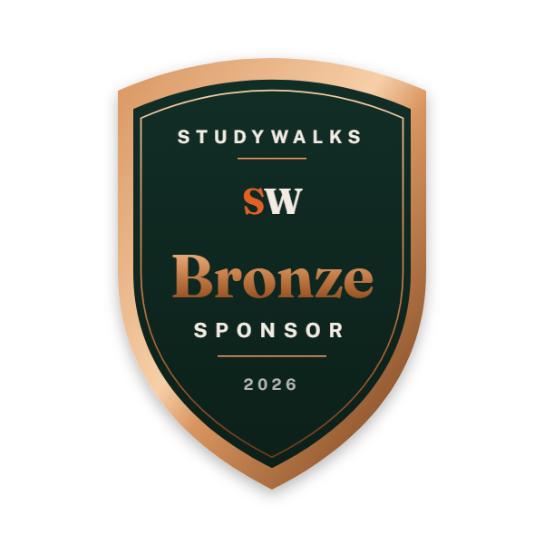 Bronze Sponsor — StudyWalks · 2026 badge