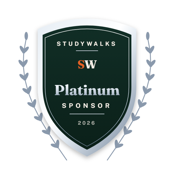 Platinum Sponsor — StudyWalks · 2026 badge