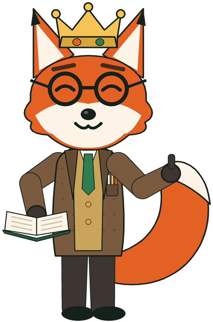 Professor Rex, the StudyWalks fox, approving your finished exam